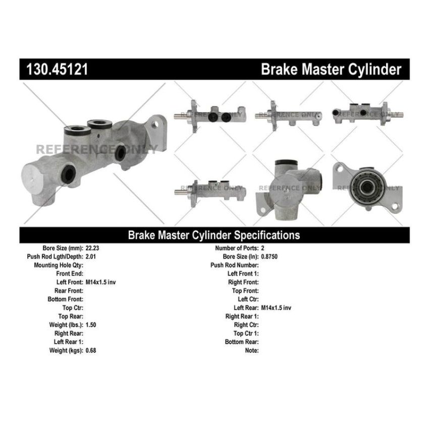 CENTRIC PARTS 130.45121 Centric Premium Brake Master Cylinder
