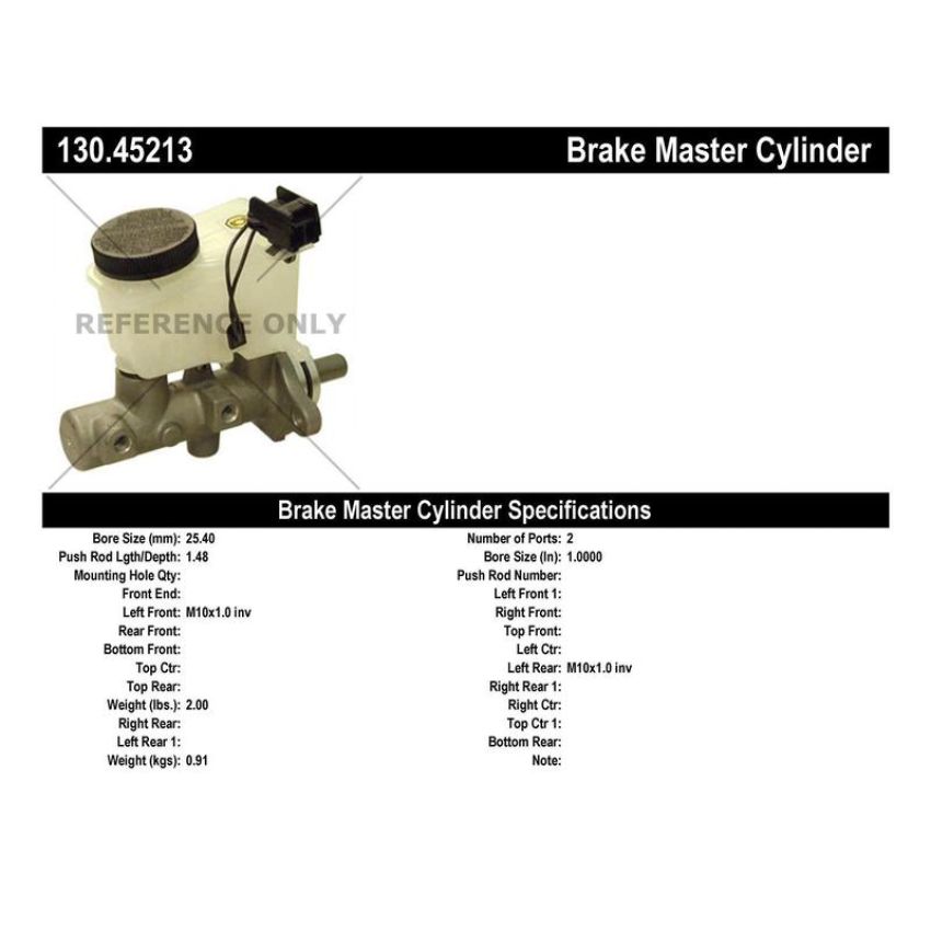 CENTRIC PARTS 130.45213 Centric Premium Brake Master Cylinder