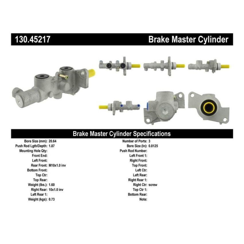 CENTRIC PARTS 130.45217 Centric Premium Brake Master Cylinder