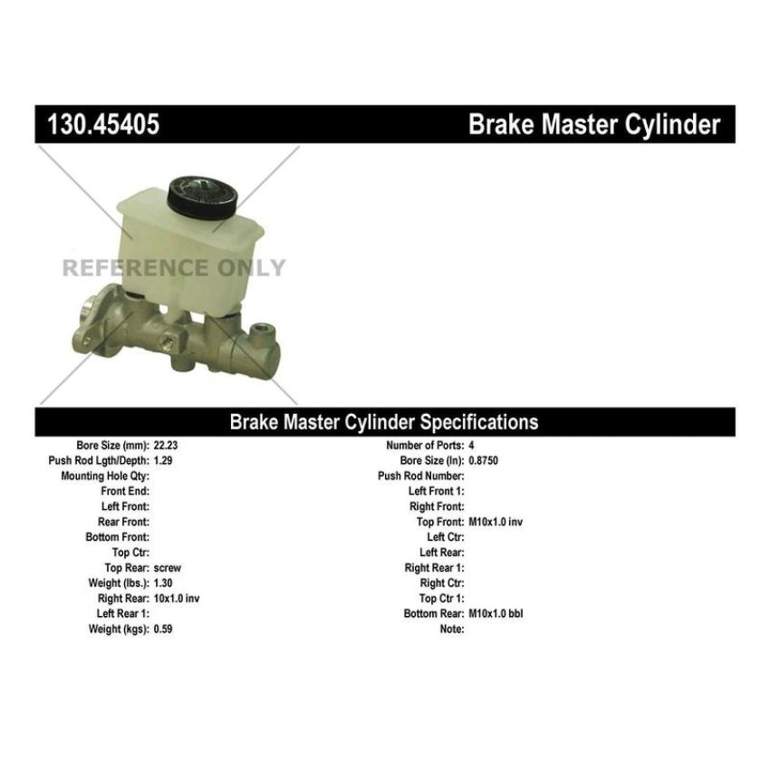 CENTRIC PARTS 130.45405 Centric Premium Brake Master Cylinder