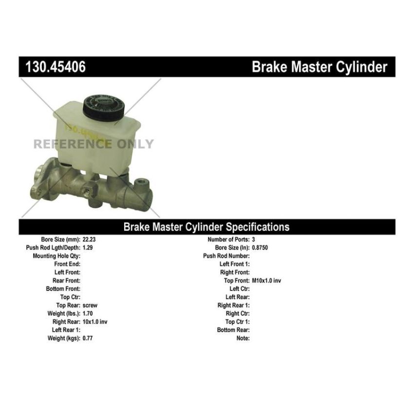 CENTRIC PARTS 130.45406 Centric Premium Brake Master Cylinder