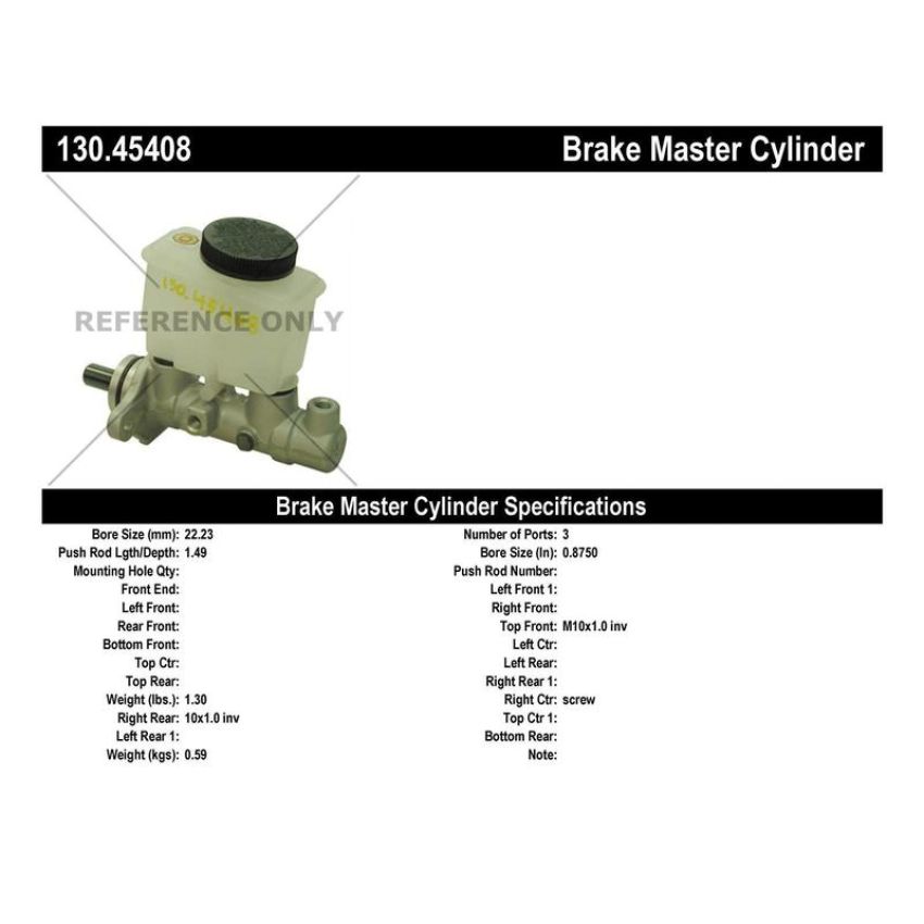CENTRIC PARTS 130.45408 Centric Premium Brake Master Cylinder