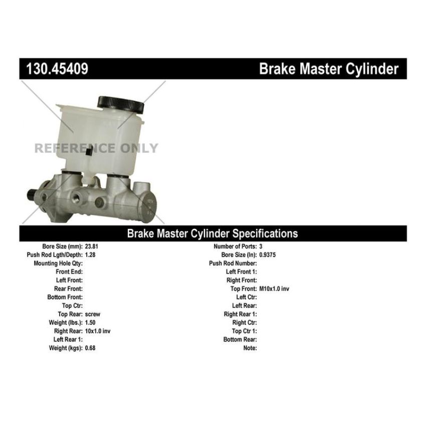CENTRIC PARTS 130.45409 Centric Premium Brake Master Cylinder