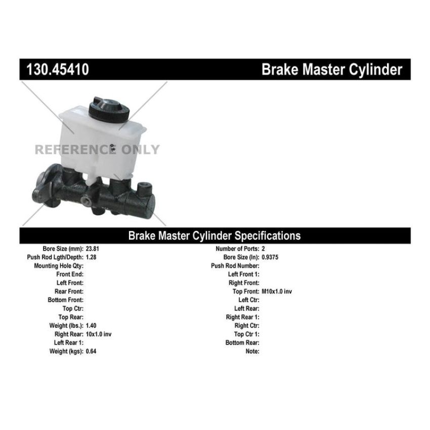 CENTRIC PARTS 130.45410 Centric Premium Brake Master Cylinder