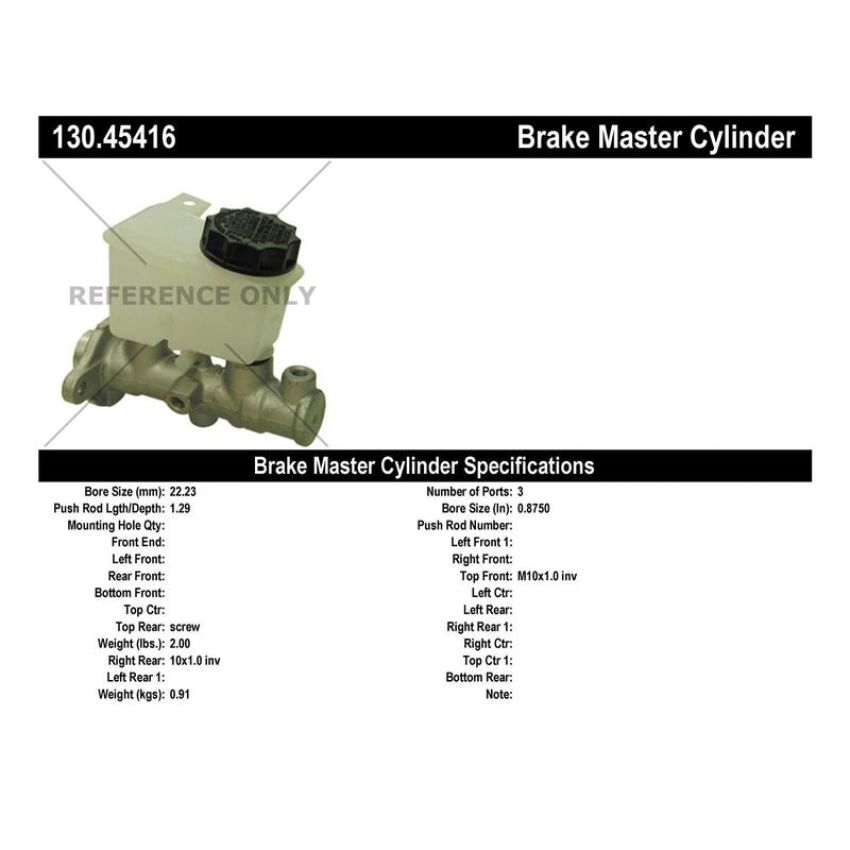 CENTRIC PARTS 130.45416 Centric Premium Brake Master Cylinder