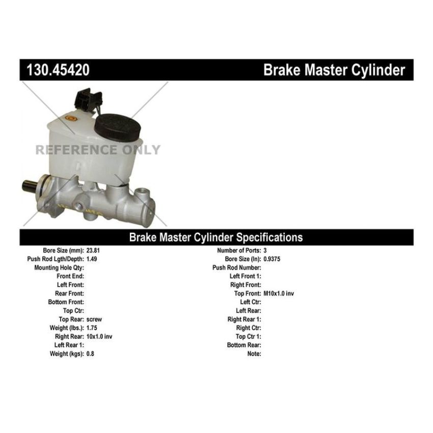CENTRIC PARTS 130.45420 Centric Premium Brake Master Cylinder