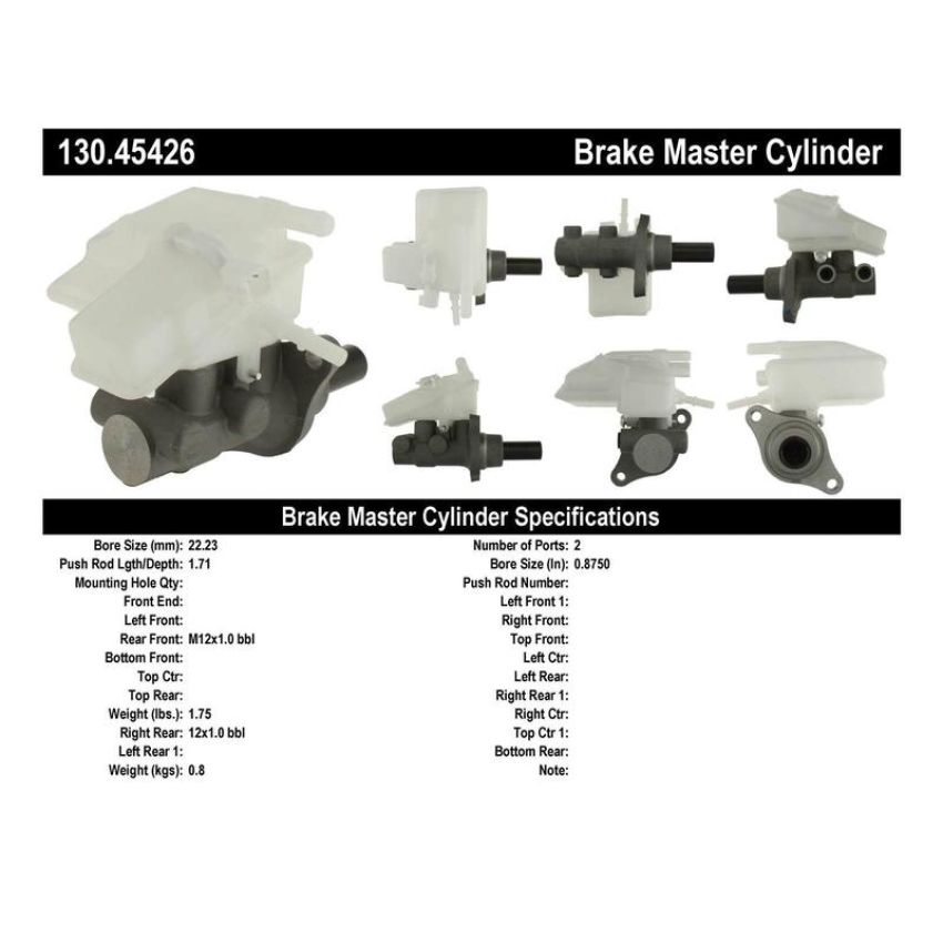 CENTRIC PARTS 130.45426 Centric Premium Brake Master Cylinder