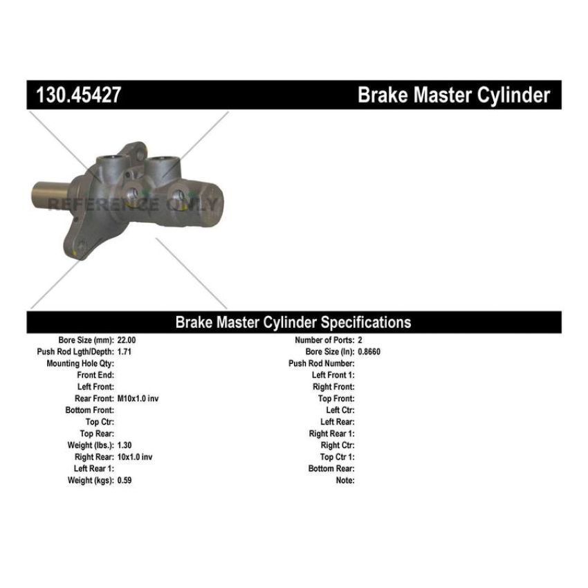 CENTRIC PARTS 130.45427 Centric Premium Brake Master Cylinder