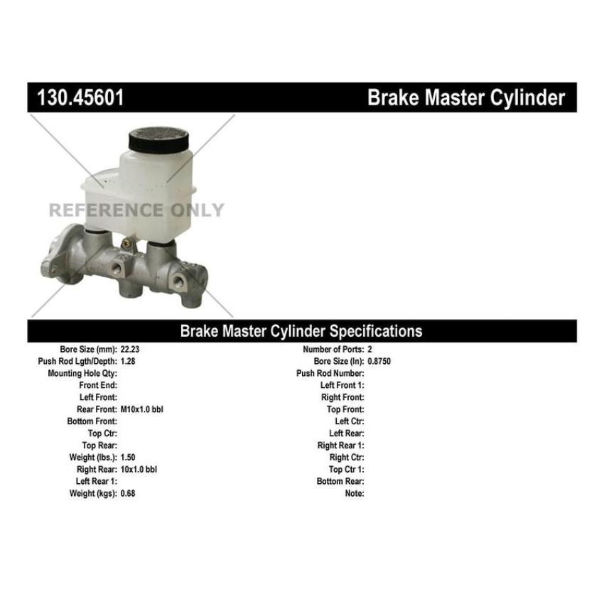 CENTRIC PARTS 130.45601 Centric Premium Brake Master Cylinder