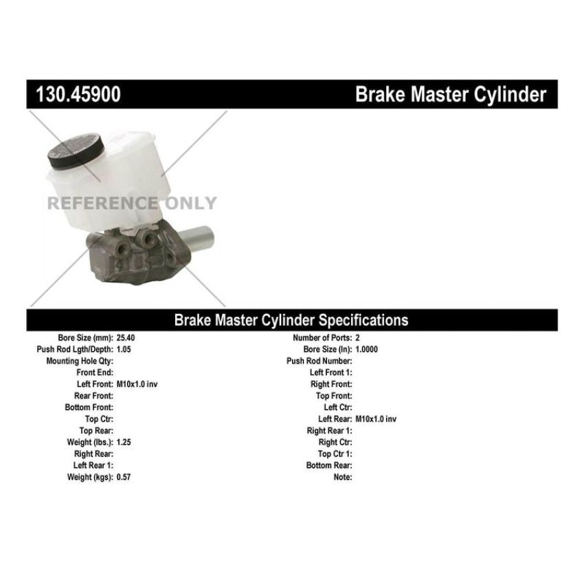 CENTRIC PARTS 130.45900 Centric Premium Brake Master Cylinder