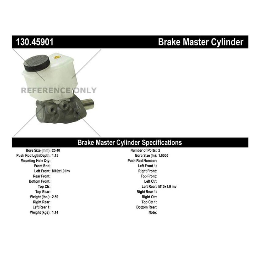 CENTRIC PARTS 130.45901 Centric Premium Brake Master Cylinder