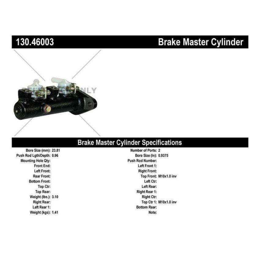 CENTRIC PARTS 130.46003 Centric Premium Brake Master Cylinder