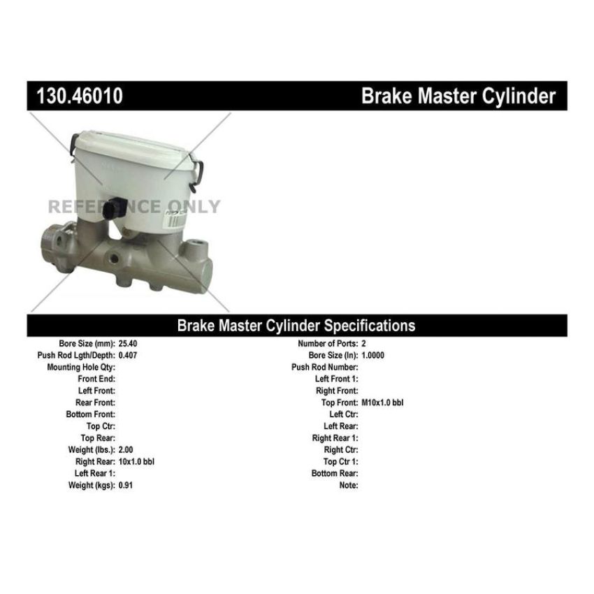 CENTRIC PARTS 130.46010 Centric Premium Brake Master Cylinder