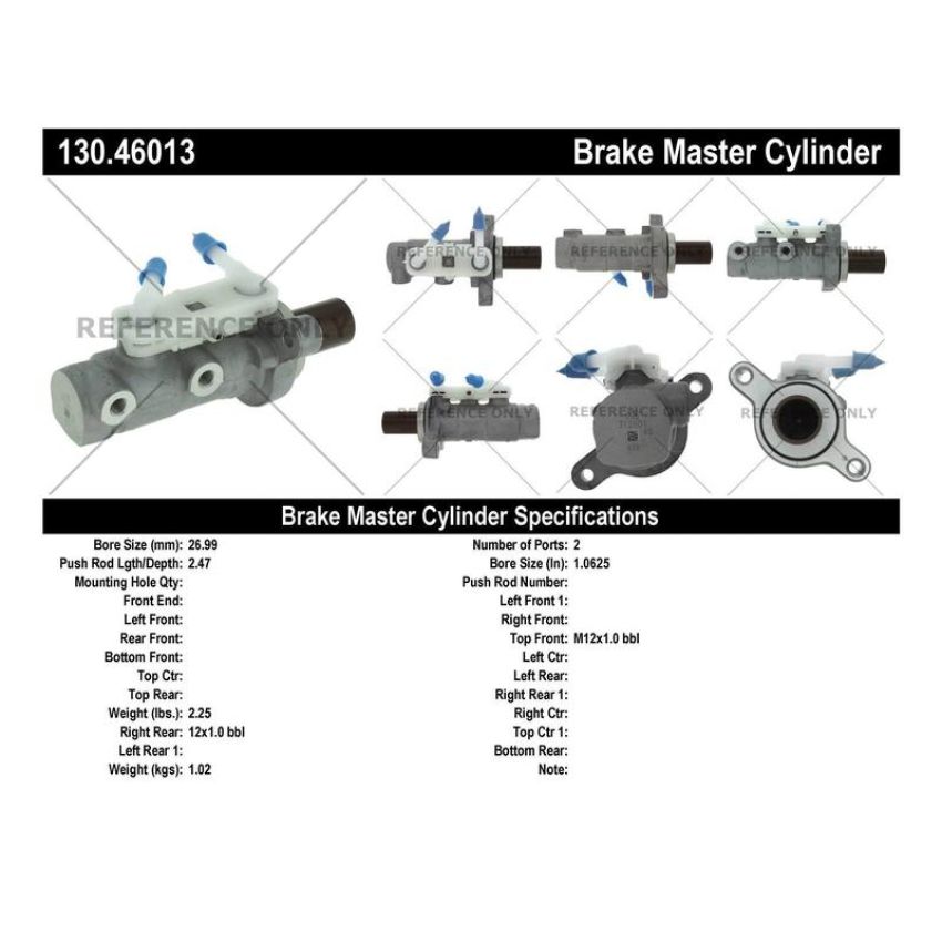 CENTRIC PARTS 130.46013 Centric Premium Brake Master Cylinder
