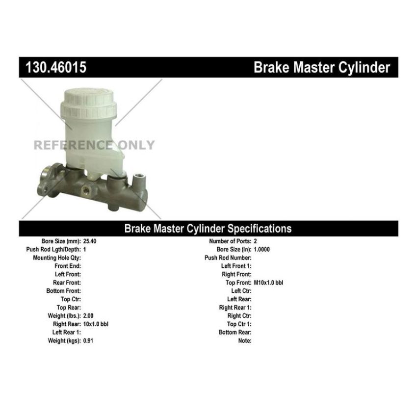 CENTRIC PARTS 130.46015 Centric Premium Brake Master Cylinder