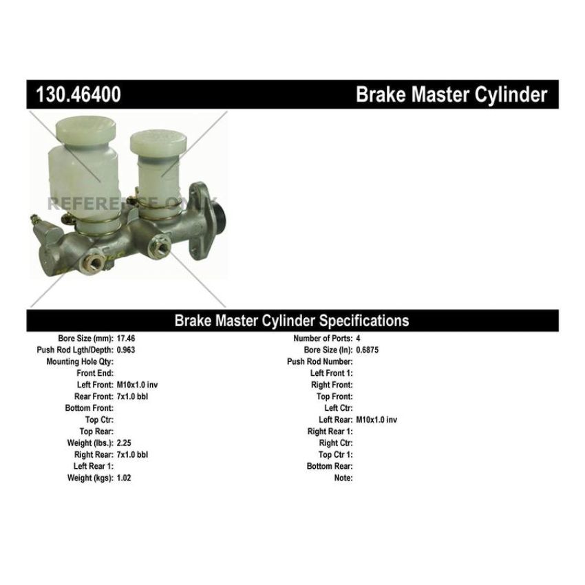 CENTRIC PARTS 130.46400 Centric Premium Brake Master Cylinder