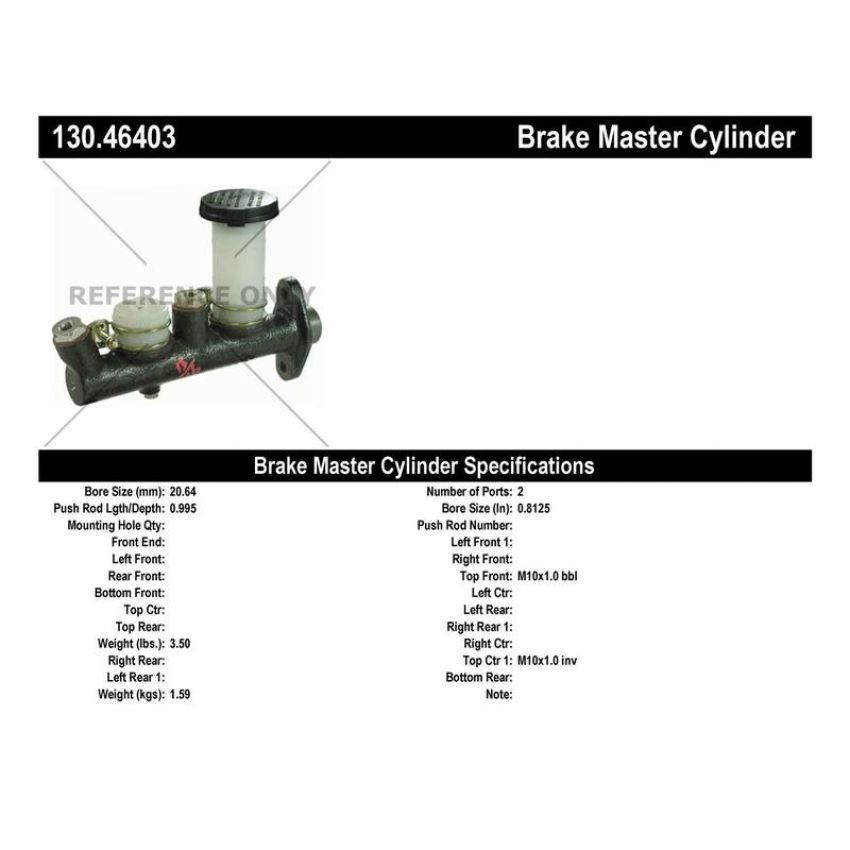 CENTRIC PARTS 130.46403 Centric Premium Brake Master Cylinder