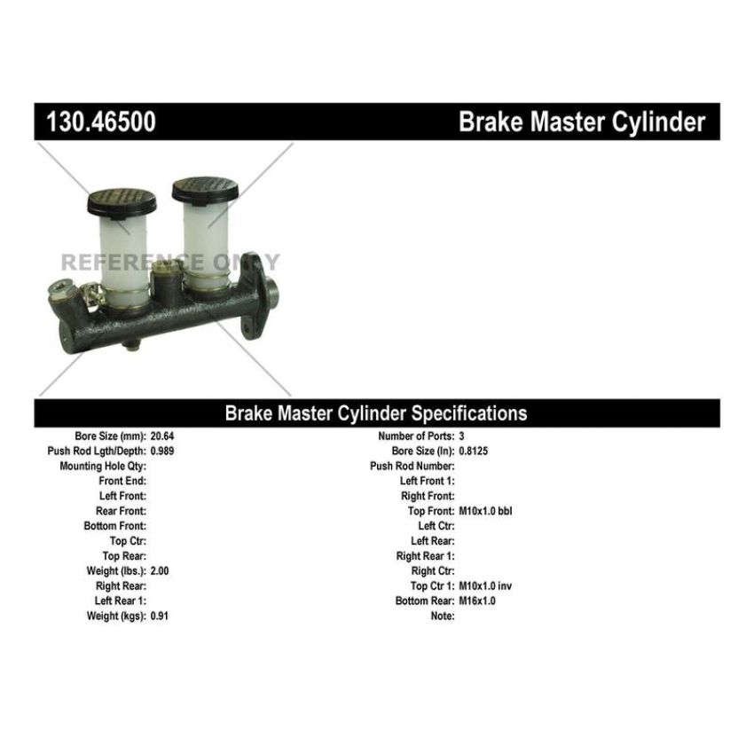 CENTRIC PARTS 130.46500 Centric Premium Brake Master Cylinder