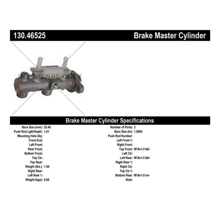 CENTRIC PARTS 130.46525 Centric Premium Brake Master Cylinder