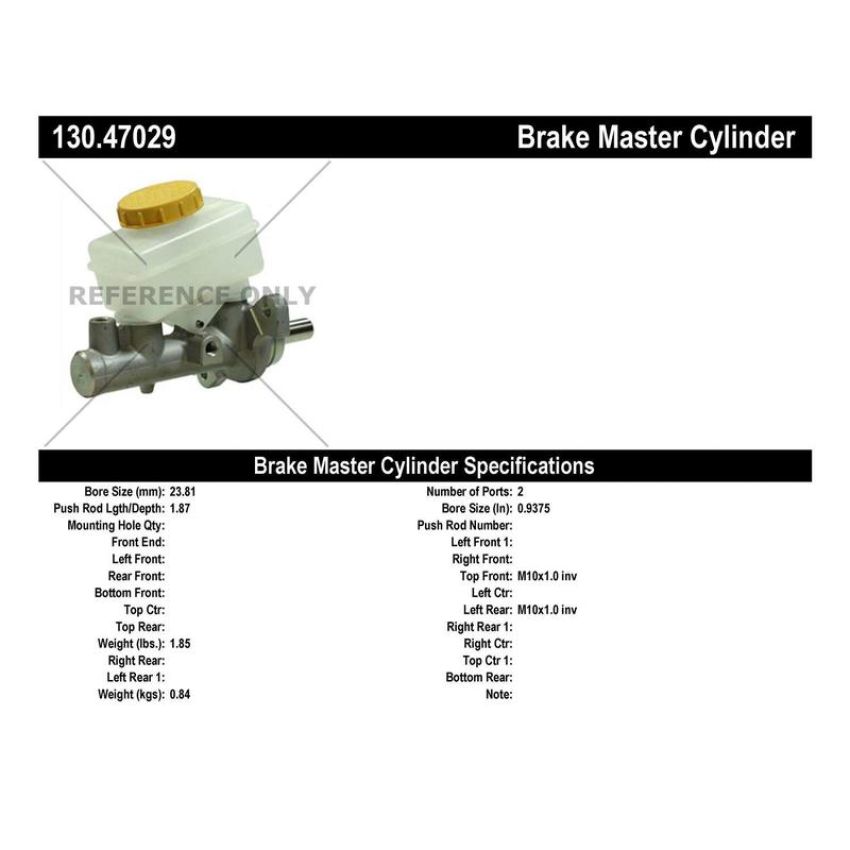 CENTRIC PARTS 130.47029 Centric Premium Brake Master Cylinder