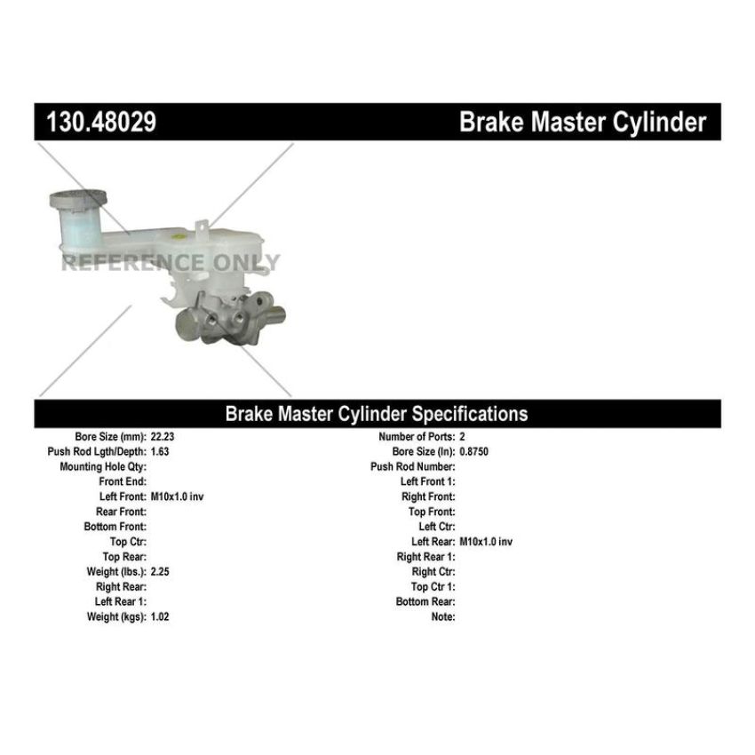 CENTRIC PARTS 130.48029 Centric Premium Brake Master Cylinder
