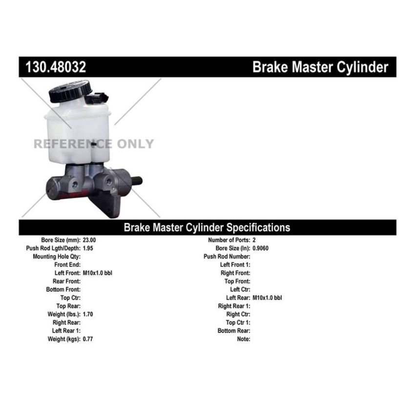 CENTRIC PARTS 130.48032 Centric Premium Brake Master Cylinder