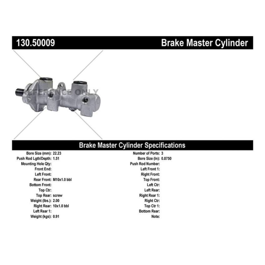 CENTRIC PARTS 130.50009 Centric Premium Brake Master Cylinder