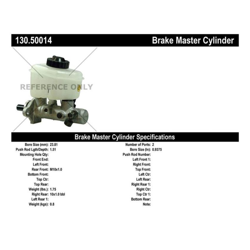 CENTRIC PARTS 130.50014 Centric Premium Brake Master Cylinder