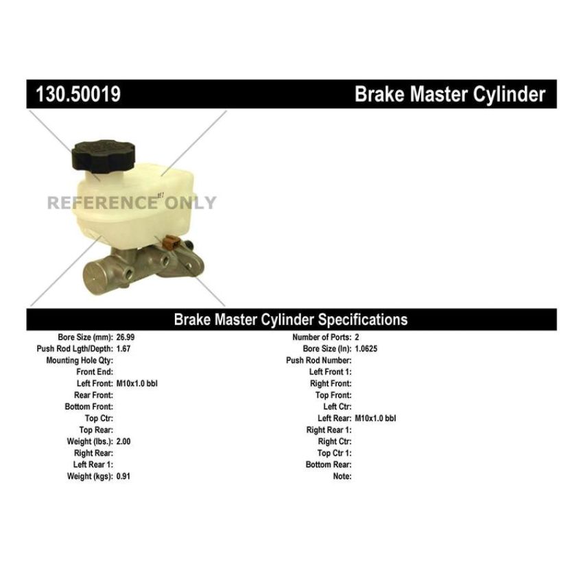CENTRIC PARTS 130.50019 Centric Premium Brake Master Cylinder