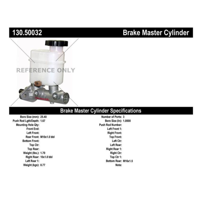 CENTRIC PARTS 130.50032 Centric Premium Brake Master Cylinder