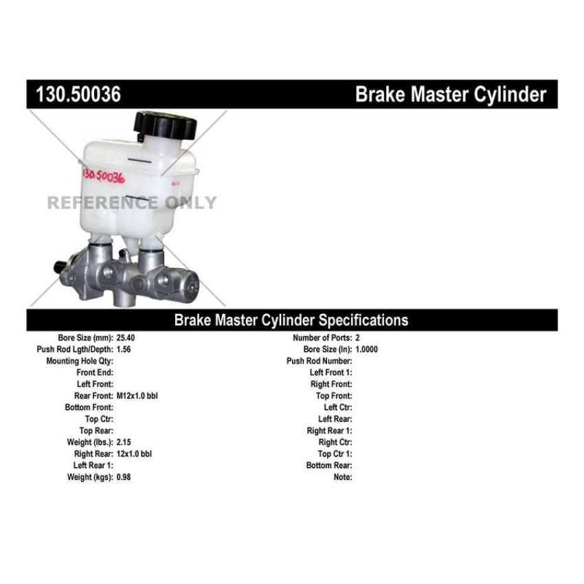 CENTRIC PARTS 130.50036 Centric Premium Brake Master Cylinder