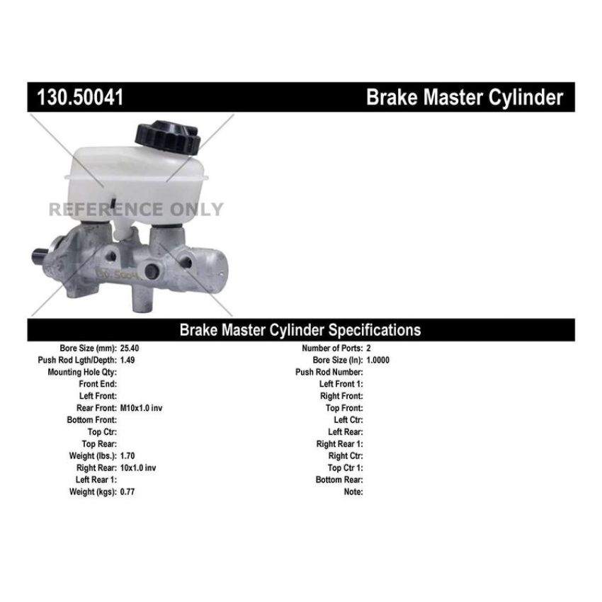 CENTRIC PARTS 130.50041 Centric Premium Brake Master Cylinder