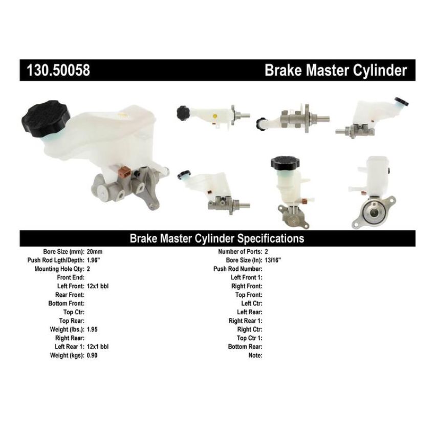 CENTRIC PARTS 130.50058 Centric Premium Brake Master Cylinder