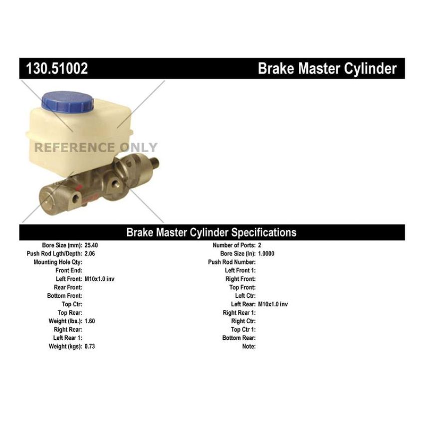 CENTRIC PARTS 130.51002 Centric Premium Brake Master Cylinder