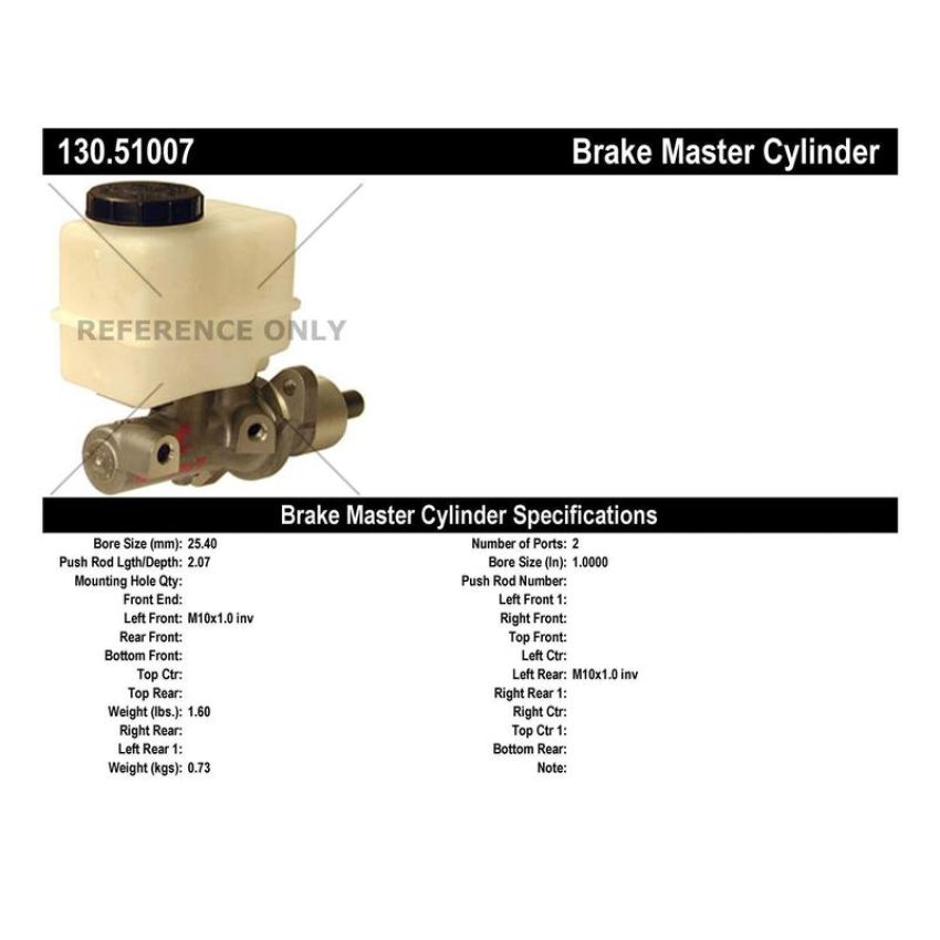 CENTRIC PARTS 130.51007 Centric Premium Brake Master Cylinder