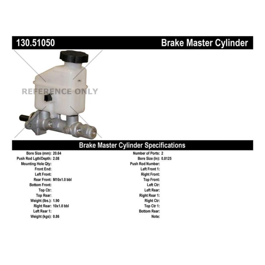 CENTRIC PARTS 130.51050 Centric Premium Brake Master Cylinder