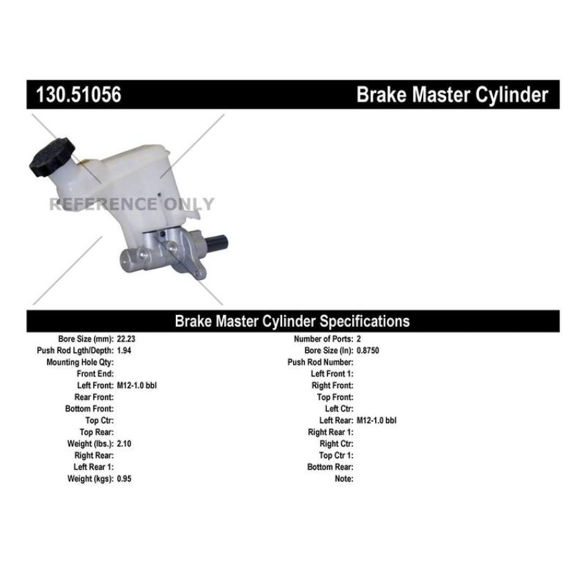 CENTRIC PARTS 130.51056 Centric Premium Brake Master Cylinder