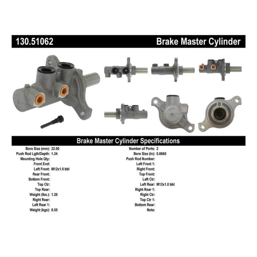 CENTRIC PARTS 130.51062 Centric Premium Brake Master Cylinder