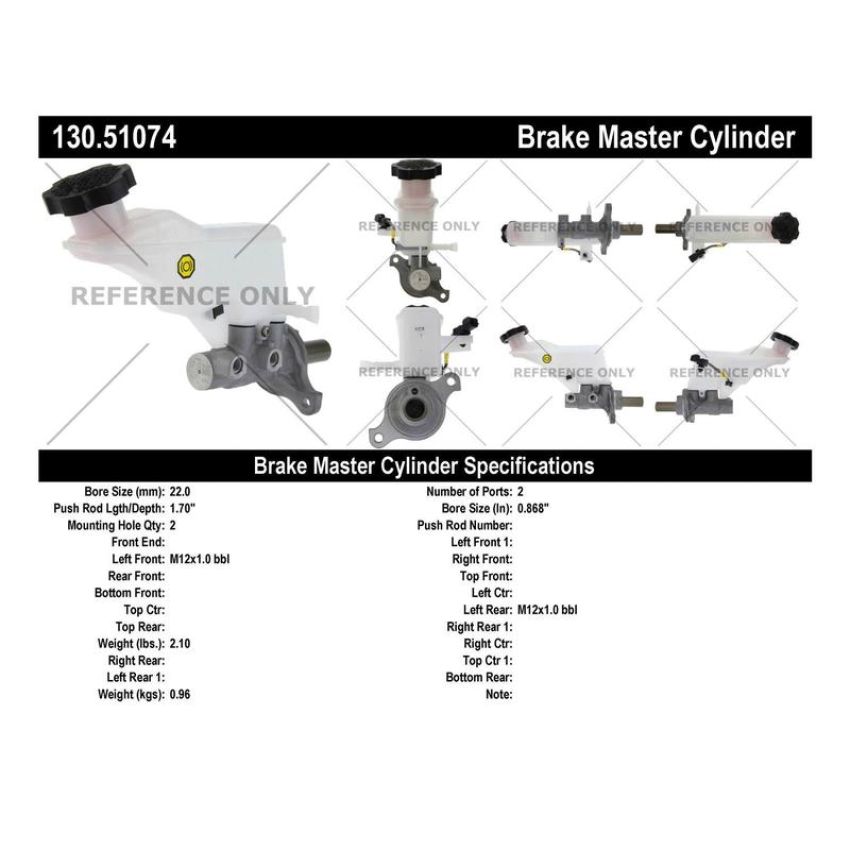 CENTRIC PARTS 130.51074 Centric Premium Brake Master Cylinder