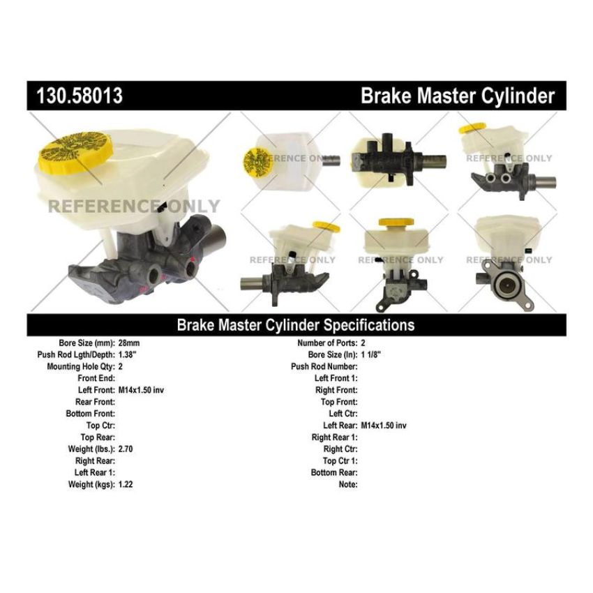 CENTRIC PARTS 130.58013 Centric Premium Brake Master Cylinder