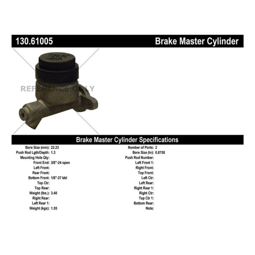 CENTRIC PARTS 130.61005 Centric Premium Brake Master Cylinder