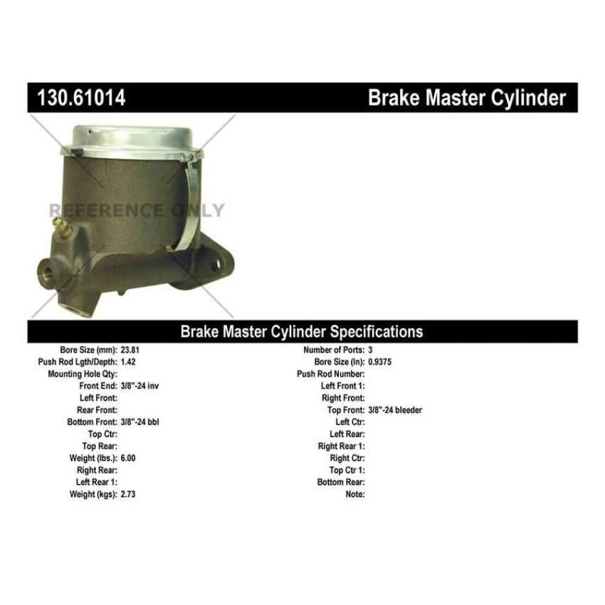 CENTRIC PARTS 130.61014 Centric Premium Brake Master Cylinder