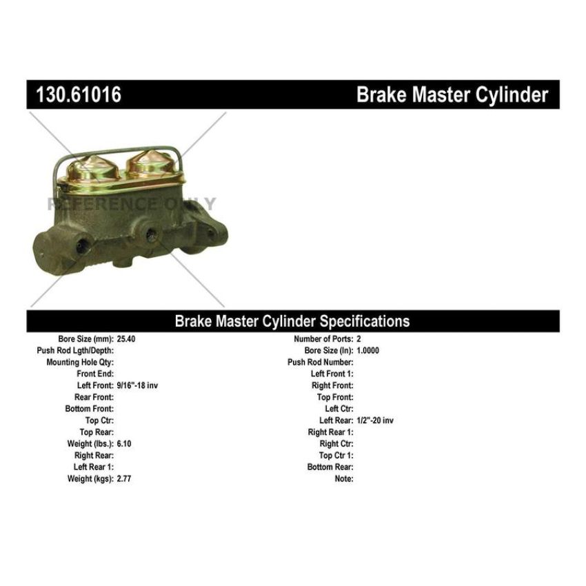CENTRIC PARTS 130.61016 Centric Premium Brake Master Cylinder