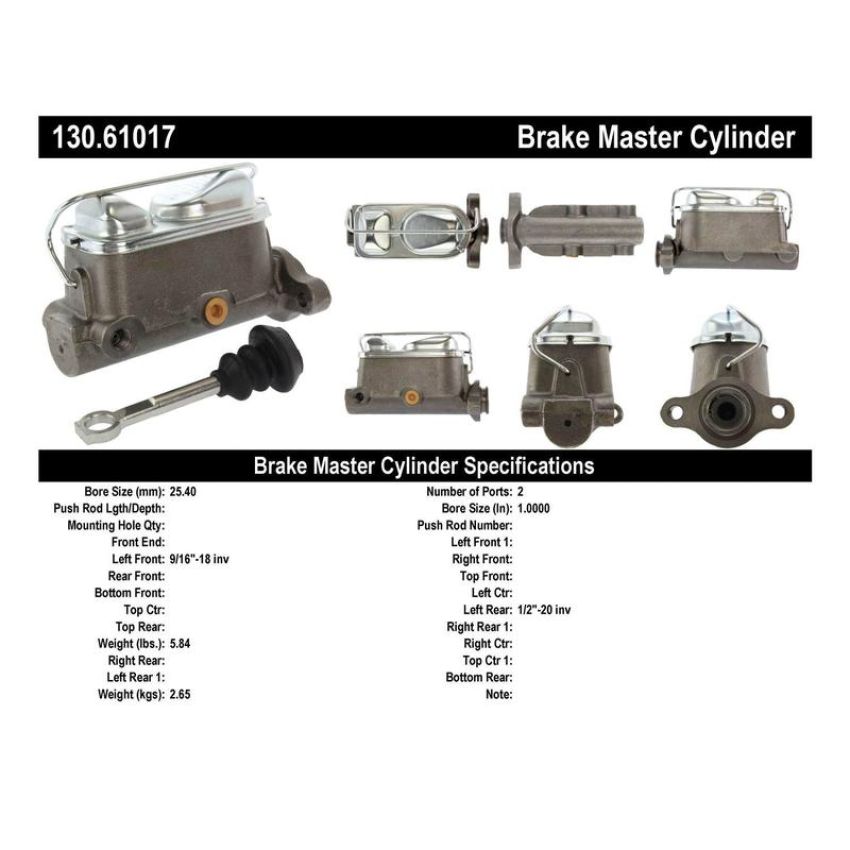 CENTRIC PARTS 130.61017 Centric Premium Brake Master Cylinder