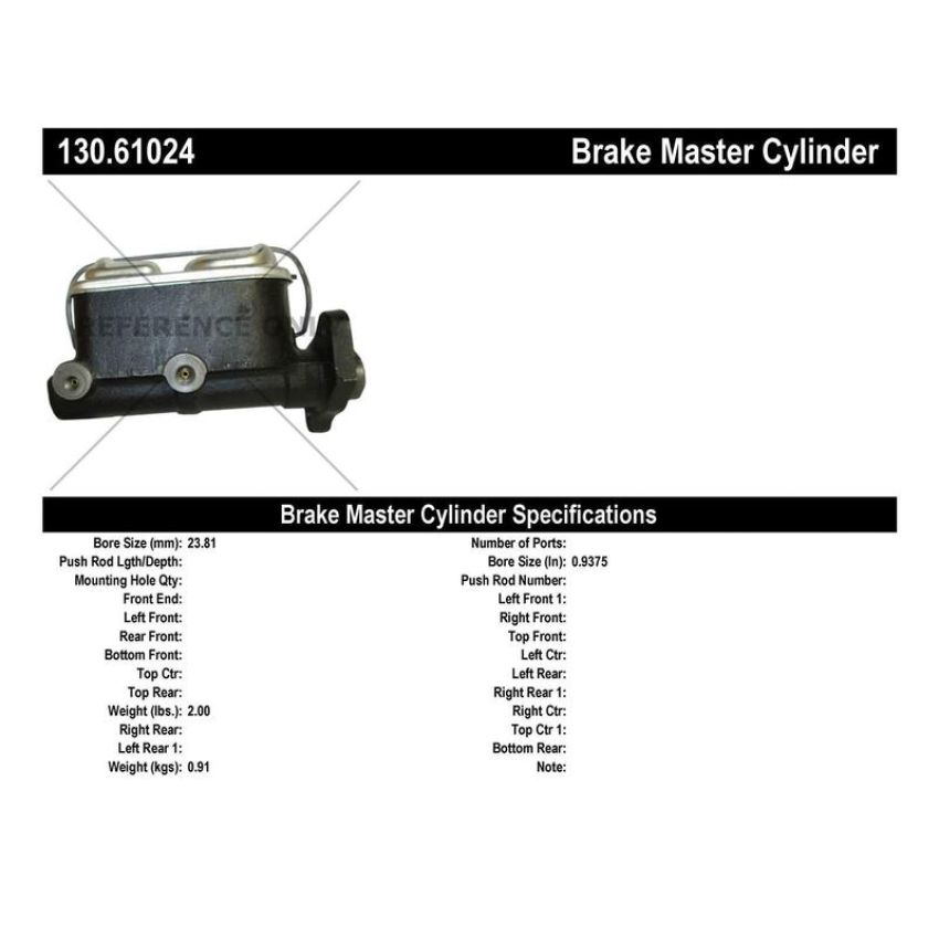 CENTRIC PARTS 130.61024 Centric Premium Brake Master Cylinder