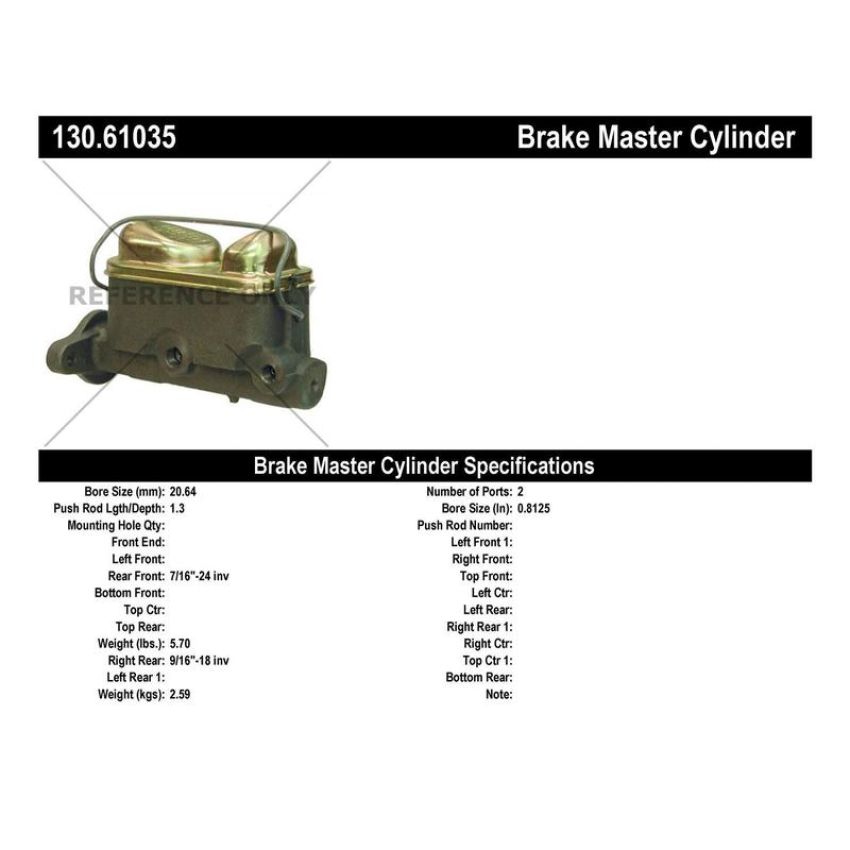 CENTRIC PARTS 130.61035 Centric Premium Brake Master Cylinder