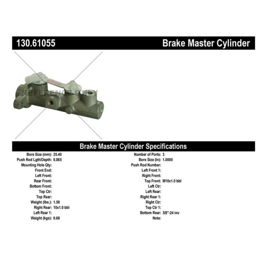 CENTRIC PARTS 130.61055 Centric Premium Brake Master Cylinder