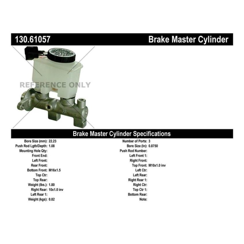 CENTRIC PARTS 130.61057 Centric Premium Brake Master Cylinder
