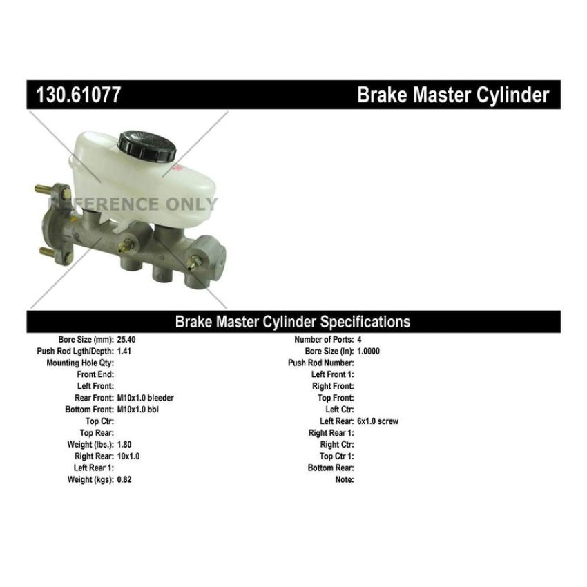 CENTRIC PARTS 130.61077 Centric Premium Brake Master Cylinder