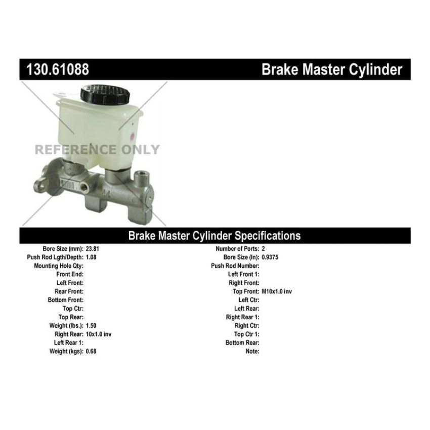 CENTRIC PARTS 130.61088 Centric Premium Brake Master Cylinder